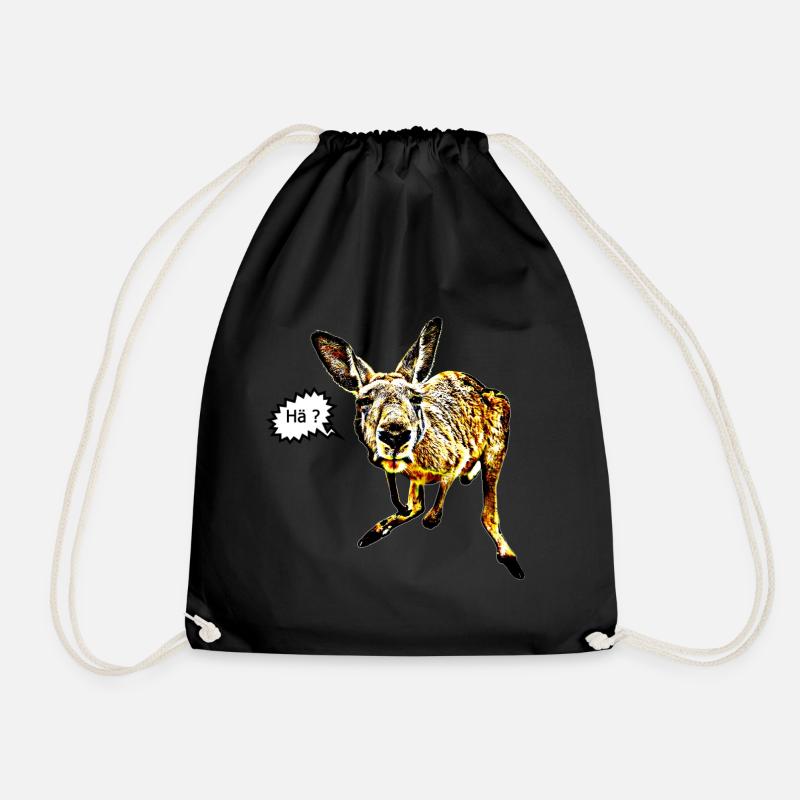 Kangaroo - Drawstring Bag - black