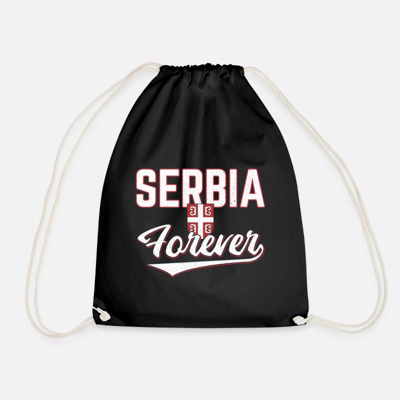 Serbien - Turnbeutel - Schwarz