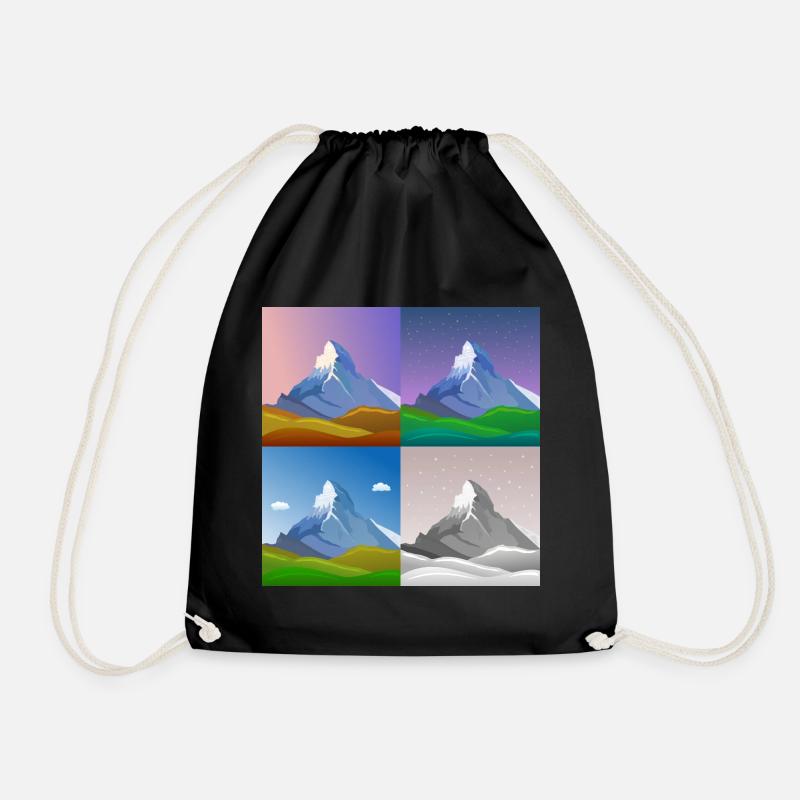 bunte Berge, Matterhorn, Schweiz, Alpen, alps - Turnbeutel - Schwarz