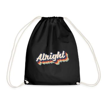 Retro alright - Drawstring Bag - black - Front