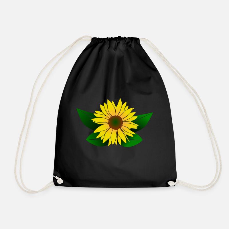 Sunflower, sunflower - Drawstring Bag - black