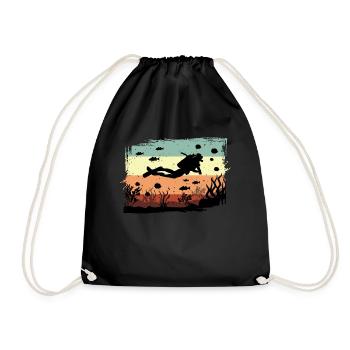 Plongée Plongeur Scuba mer Eau Idée cadeau - Sac de sport léger - noir - Devant