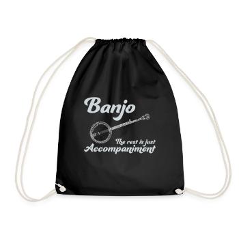 Banjo Bluegrass Music Traditionelles lustiges Geschenk - Turnbeutel - Schwarz - Vorne