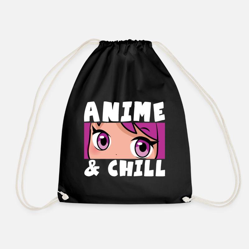 ANIME & CHILL - Turnbeutel - Schwarz
