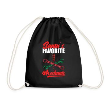 Mécanicien préféré du père Noël, joyeux Noël, - Sac de sport léger - noir - Devant