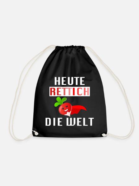 Heute Rettich die Welt - Turnbeutel - Schwarz