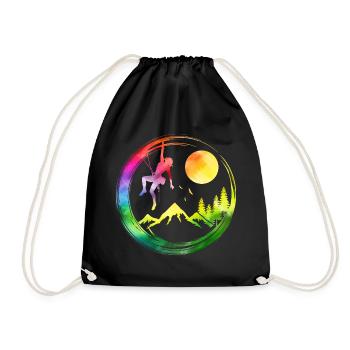 Kletterin Bergsteigerin klettern geschenk - Turnbeutel - Schwarz - Vorne