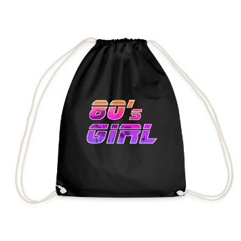 80s girl - Drawstring Bag - black - Front