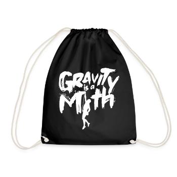 Gravity is a myth climbing climber - Drawstring Bag - black - Front