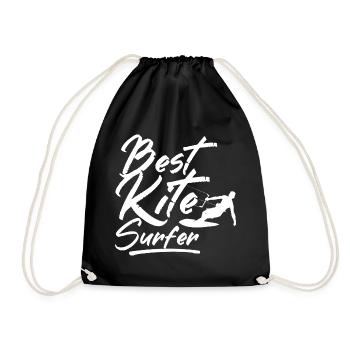 Bester Kitesurfer Kitesurfen Kitesurf Kitesurfing - Turnbeutel - Schwarz - Vorne