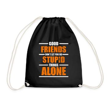 Friends Love Best Friend - Drawstring Bag - black - Front