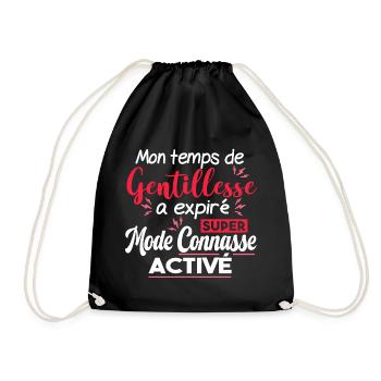 Connasse. Gentille femme. Cadeau vengeance rancune - Sac de sport léger - noir - Devant