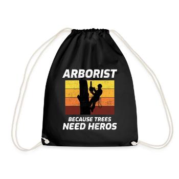 Arborist Tree Surgeon Arboriculture Vintage Retro - Drawstring Bag - black - Front