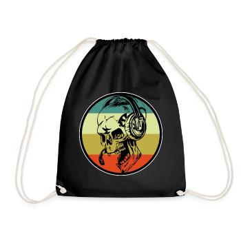 Gaming Skull - Drawstring Bag - black - Front