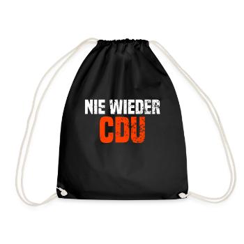 nie wieder CDU 02 - Turnbeutel - Schwarz - Vorne