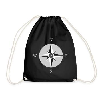 Compass - Drawstring Bag - black - Front