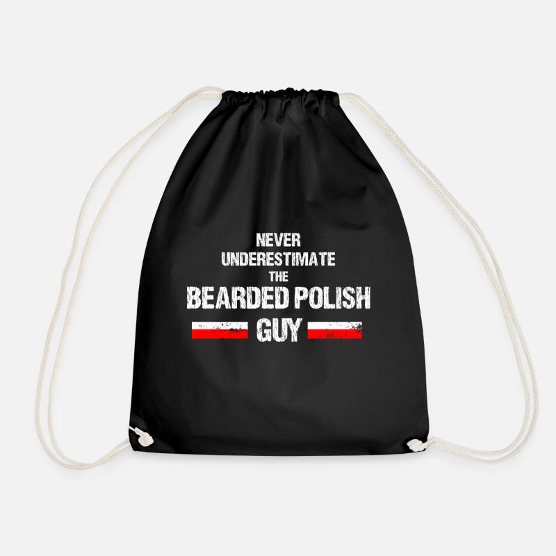 bearded polish - Drawstring Bag - black