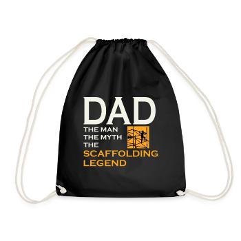 Échafaudage Échafaudage Échafaudage Papa Pères jour - Sac de sport léger - noir - Devant
