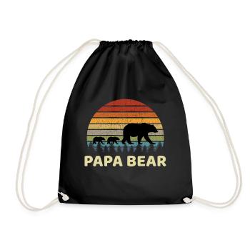 Vintage Retro Papa Papa Bär Papa Väter Tag Geschenk - Turnbeutel - Schwarz - Vorne