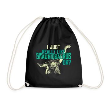 I Just Like Dinosaurs - Drawstring Bag - black - Front