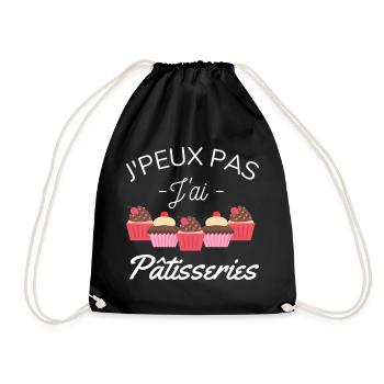 J' peux pas j'ai pâtisserie humour cadeau - Sac de sport léger - noir - Devant