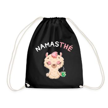 Namasthe Geschenk Humor Yoga Namasté Zen Tee - Turnbeutel - Schwarz - Vorne
