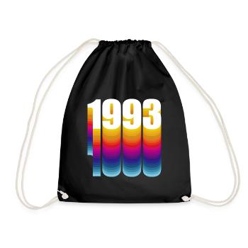 1993 Jahrgang Geburtsjahr - Turnbeutel - Schwarz - Vorne