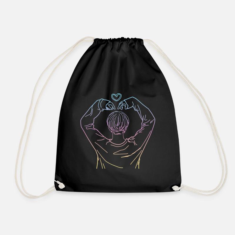 Herz kpop koreapop KPOP Geschenkidee - Turnbeutel - Schwarz