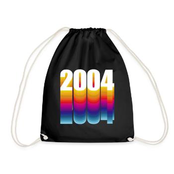 Born in 2004 Year of birth - Drawstring Bag - black - Front