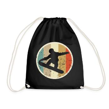 Snowboard Snowboarder Snowboarding - Turnbeutel - Schwarz - Vorne