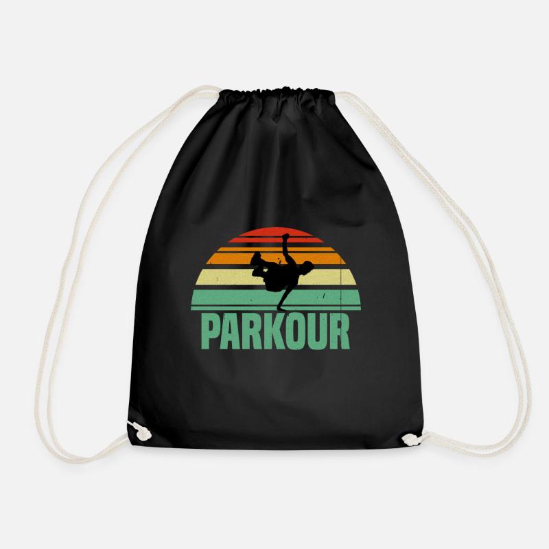 parkour - Drawstring Bag - black