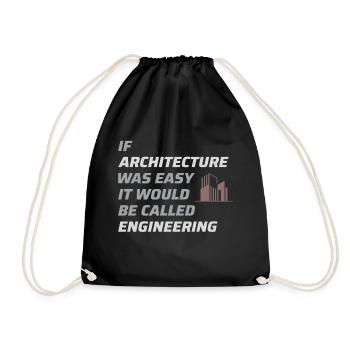 Architect Architecture Student Architectural Funny - Drawstring Bag - black - Front
