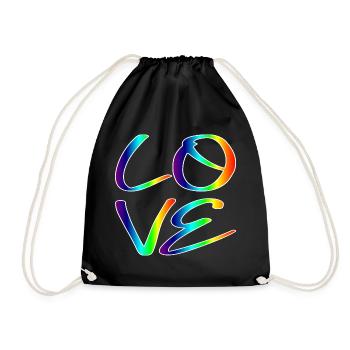 GLEICHHEIT LIEBE RESPEKT - REGENBOGEN LGBTQ - Turnbeutel - Schwarz - Vorne