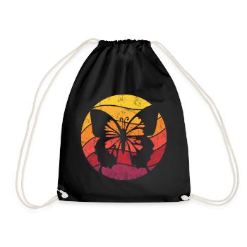 Papillon Rétro Style Vintage - Sac de sport léger - noir - Devant
