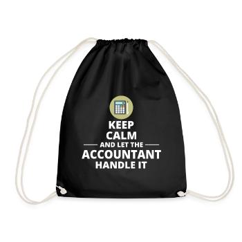 Accountant Accounting Cpa Funny Saying Gift - Drawstring Bag - black - Front