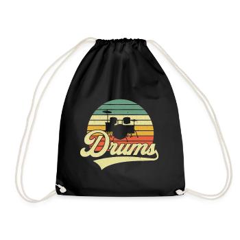 Schlagzeug Drums Retro Vintage - Drawstring Bag - black - Front