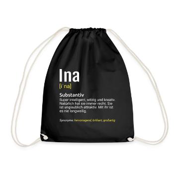 Ina Name Definition - Turnbeutel - Schwarz - Vorne