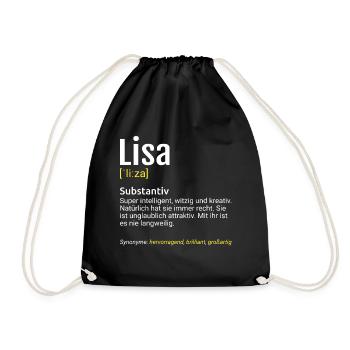 Lisa Name Definition - Turnbeutel - Schwarz - Vorne