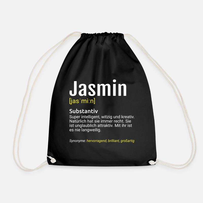 Jasmin Name Definition - Turnbeutel - Schwarz