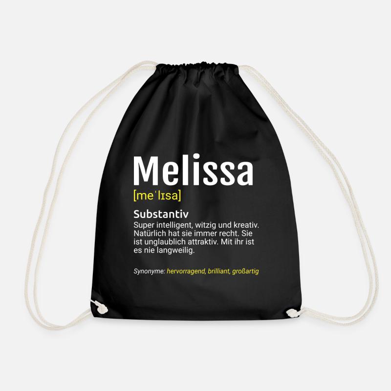 Melissa Name Definition - Turnbeutel - Schwarz