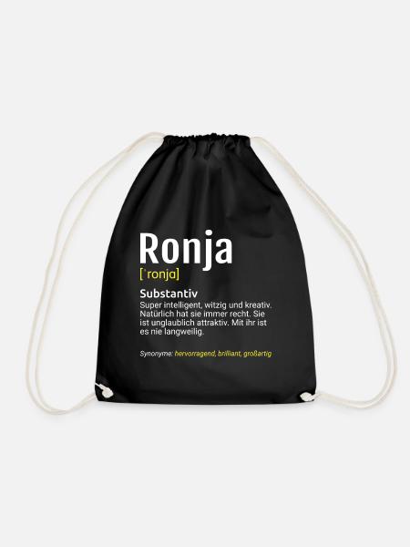 Ronja Name Definition - Turnbeutel - Schwarz