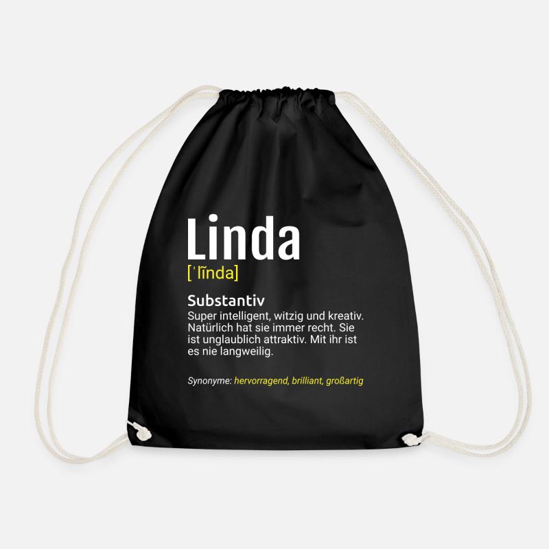 Linda Name Definition - Turnbeutel - Schwarz