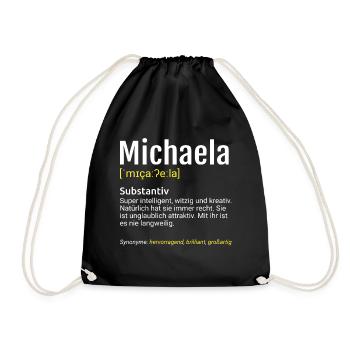 Michaela Name Definition - Turnbeutel - Schwarz - Vorne