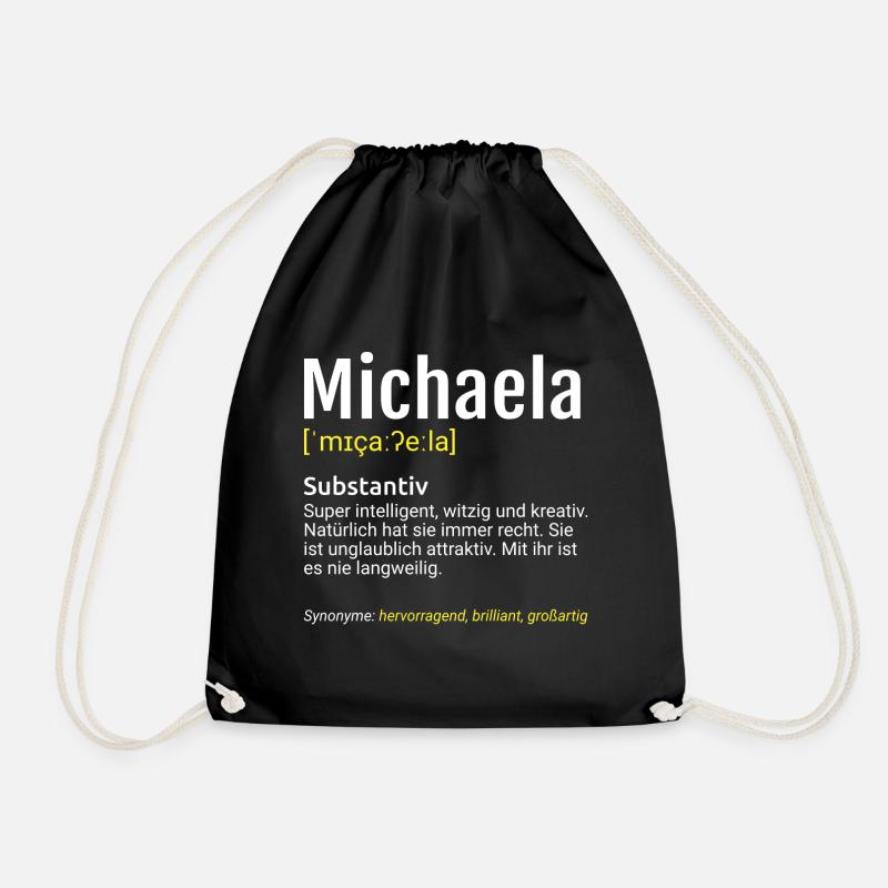 Michaela Name Definition - Turnbeutel - Schwarz