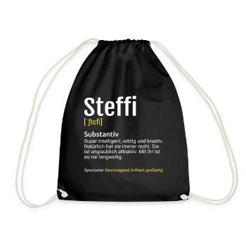 Steffi Name Definition - Turnbeutel - Schwarz - Vorne