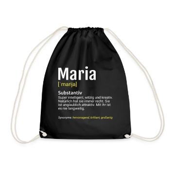 Maria Name Definition - Turnbeutel - Schwarz - Vorne