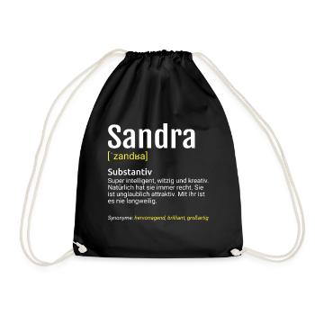 Sandra Name Definition - Turnbeutel - Schwarz - Vorne