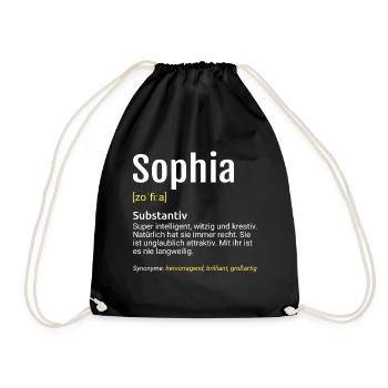 Sophia Name Definition - Turnbeutel - Schwarz - Vorne