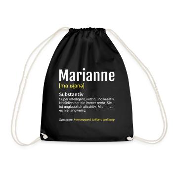 Marianne Name Definition - Turnbeutel - Schwarz - Vorne