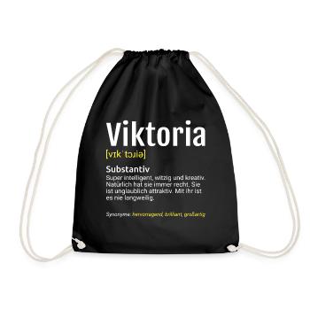 Viktoria Name Definition - Turnbeutel - Schwarz - Vorne